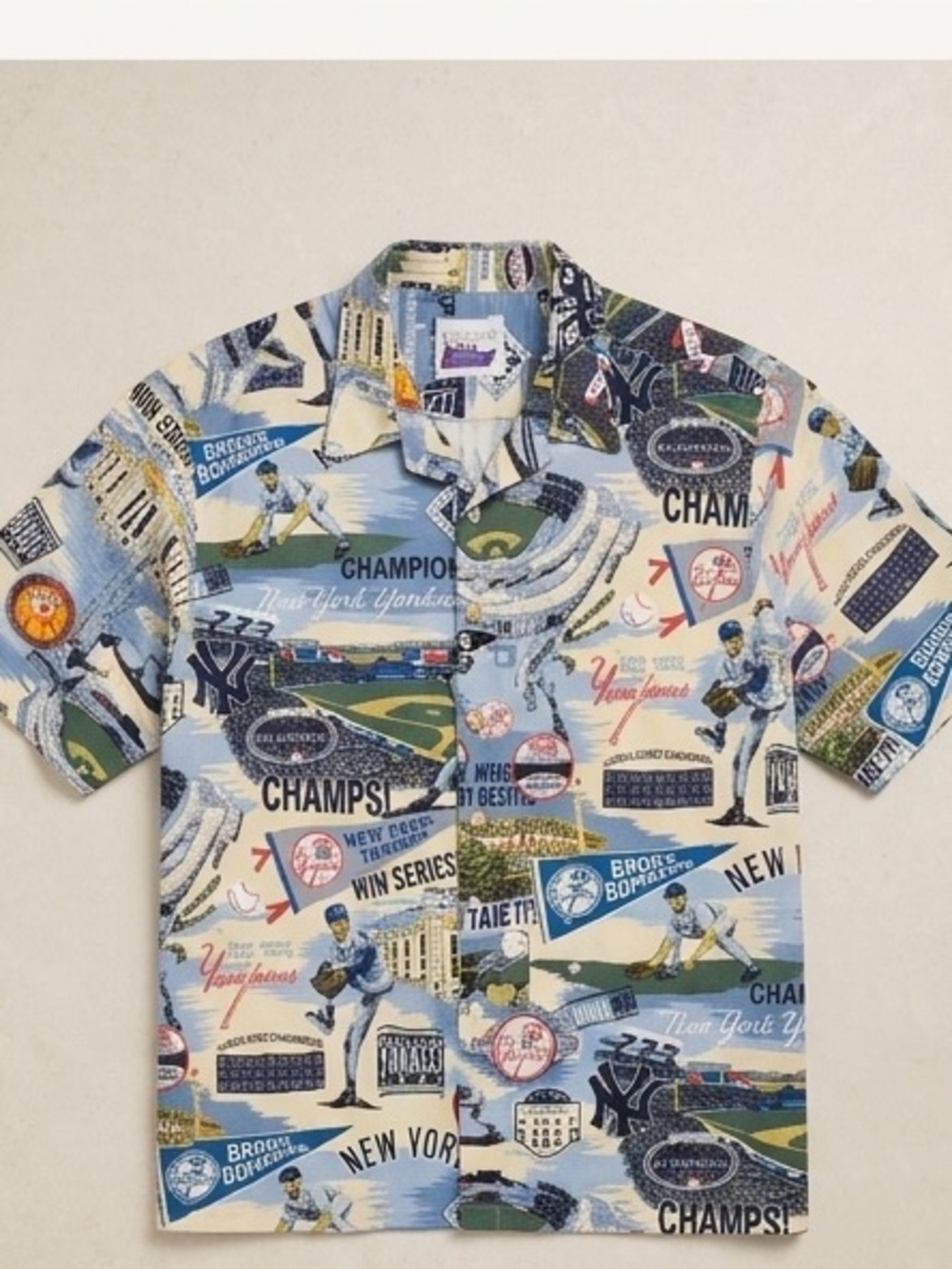 Genuine Merchandise Blue and White Graphic Men's Shirt